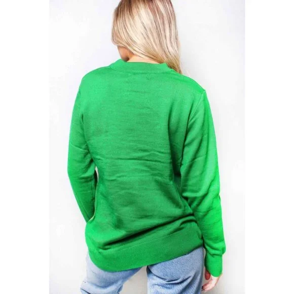 Crew Neck Long Sleeve Knit Christmas Holiday Sweater {Tres Chic} - Picture 5 of 5